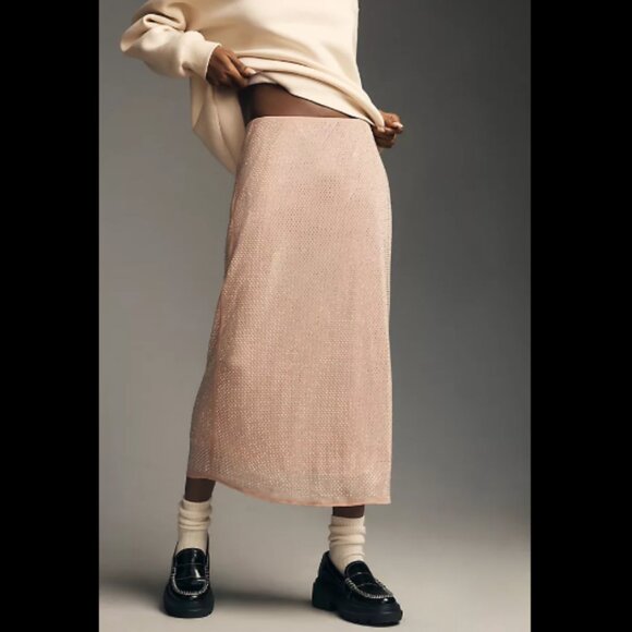 Brand New by Anthropologie Iridescent Rhinestone Midi Skirt - Picture 8 of 14